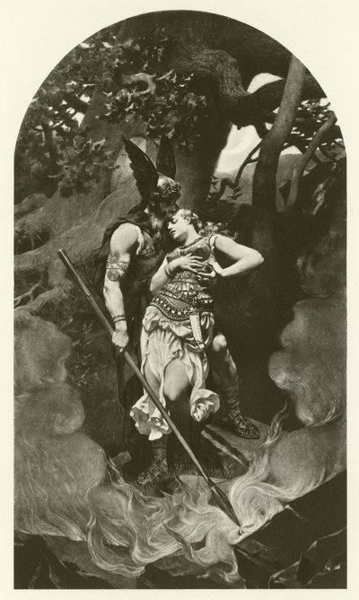 Wotan se despide de Brunhild (grabado) de Konrad Dielitz