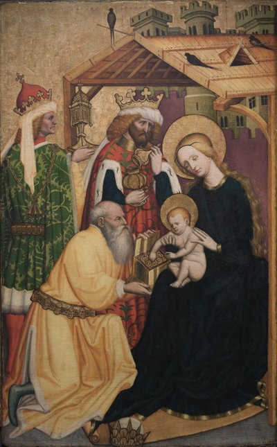 Adoración de los Reyes Magos, principios de la década de 1440 (óleo sobre tabla) de Konrad Laib