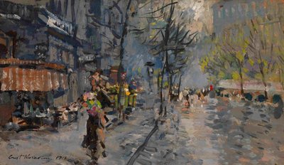 Una calle en París, 1918 de Konstantin Alekseevich Korovin