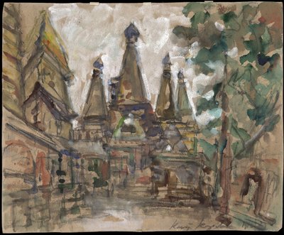 Diseño escénico para la ópera La novia del zar de N. Rimsky-Korsakov de Konstantin Alekseevich Korovin