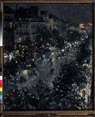 París de Noche, Boulevard Des Italiens de Konstantin Alekseevich Korovin