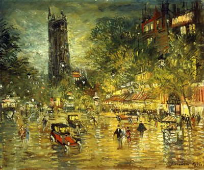 Escena de calle parisina de Konstantin Alekseevich Korovin