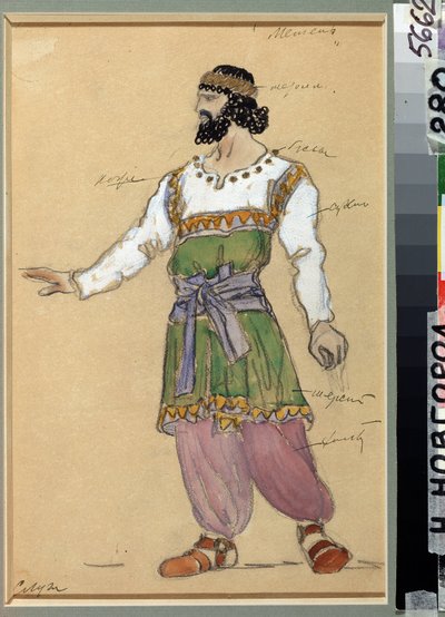 Diseño de Vestuario para la ópera Tormenta de Nieve de Georgui Sviridov (1915-1998) (Diseño de Vestuario para la ópera Tormenta de Nieve de G.Sviridov). Obra de Konstantin Alexeyevich Korovin (Constantin Korovin) (1861-1939), acuarela y gouache sobre cartó de Konstantin Alekseevich Korovin