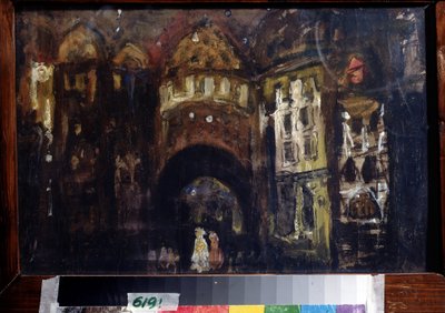 Escenografía para la ópera Fausto de Charles Gounod (Escenografía para la ópera Fausto de C. Gounod). Obra de Konstantin Alexeyevich Korovin (Constantin Korovin) (1861-1939), gouache sobre cartón de Konstantin Alekseevich Korovin