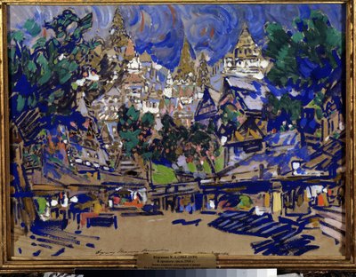 Proyecto de escenografía para la ópera El gallo de oro de Nicolás (Nikolai) Rimsky Korsakov (Rimsky-Korsakov) (1844-1908) (Escenografía para la ópera El gallo de oro de N. Rimsky Korsakov (Rimsky-Korsakov). Obra de Konstantin Alexeyevich Korovin de Konstantin Alekseevich Korovin