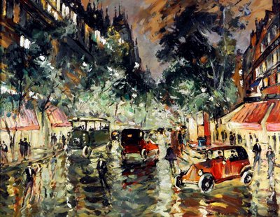 Noche lluviosa en París de Konstantin Alekseevich Korovin