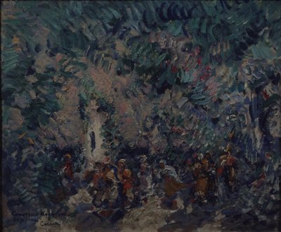 Diseño de escenario para el ballet Corsario de A. Adam de Konstantin Alekseevich Korovin