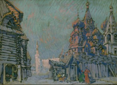 Diseño de escenario para la ópera Khovanshchina de M. Musorgsky de Konstantin Alekseevich Korovin