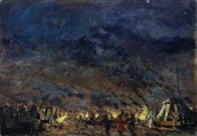 El campamento de los Polovtsianos. Diseño de escenario para la ópera Príncipe Igor de A. Borodin, 1914 de Konstantin Alekseevich Korovin