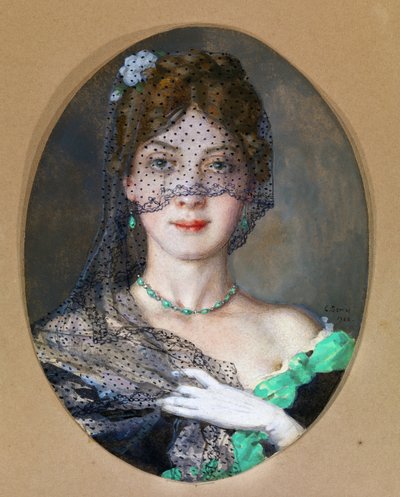 ""La dama del velo"" (Manon Lescaut) 1928 de Konstantin Andreevic Somov