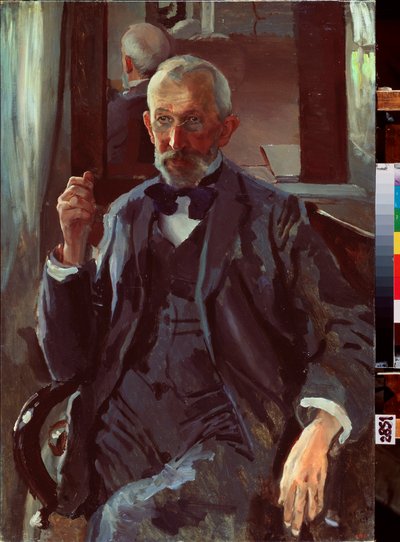 Retrato de padre. Pintura de Konstantin (Constantin) Andreyevich Somov (1869-1939), óleo sobre lienzo de Konstantin Andreevic Somov