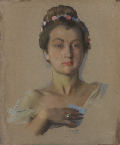 Retrato de Alexandra Levchenko, 1934 de Konstantin Andreevic Somov