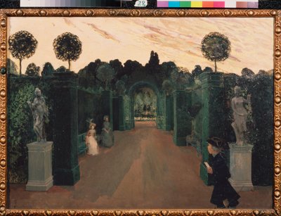 Una carta de amor. Pintura de Konstantin (Constantin) Andreyevich Somov (1869-1939), óleo sobre lienzo de Konstantin Andreevic Somov