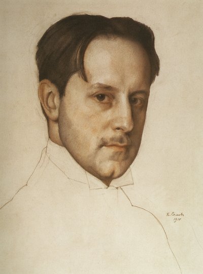 Retrato del artista Mstislav Dobuzhinsky 1875-1957, 1910 de Konstantin Andreyevich Somov