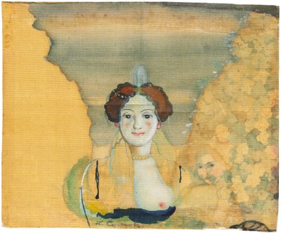 Joven dama con un jardín al fondo de Konstantin Andreyevich Somov