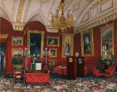 Interiores del Palacio de Invierno. El Estudio de la Gran Princesa María Nikoláyevna, finales del siglo XIX de Konstantin Andreyevich Ukhtomsky