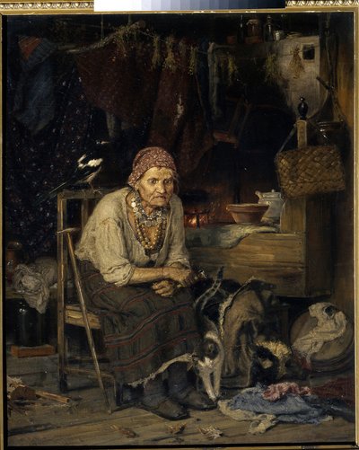 Una bruja. Pintura de Konstantin Apollonovich Savitsky (1844-1905), óleo sobre lienzo de Konstantin Apollonovich Savitsky