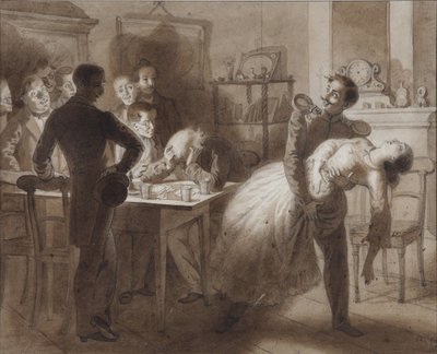 Ilustración del poema La esposa del tesorero de Tambov de M. Lermontov, 1862 de Konstantin Dmitrievich Flavitski