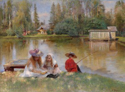 Niños junto al lago de Konstantin Egorovich Makovsky