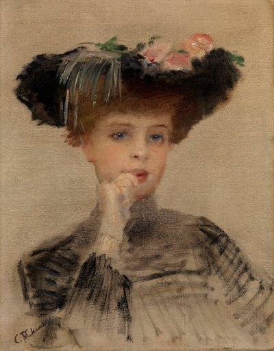 Mode Belle Epoque : ""La Parisienne"" - Peinture de Konstantin Yegorovich Makovsky (Constantin Makovski) (1839-1915) de Konstantin Egorovich Makovsky