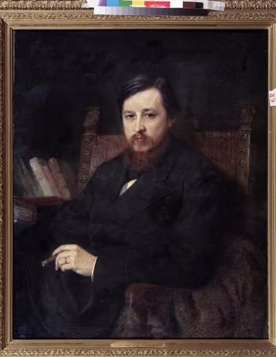 Retrato del compositor Mikhail P. Azanchevsky (Azanchevsky) (1839-1881) (Retrato del compositor M.P.Azanchevsky). Pintura de Konstantin Yegorovich Makovsky (Constantin Makovsky) (1839-1915), óleo sobre lienzo de Konstantin Egorovich Makovsky