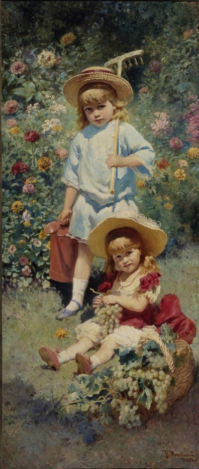 Retrato de los hijos del artista, 1882 de Konstantin Egorovich Makovsky