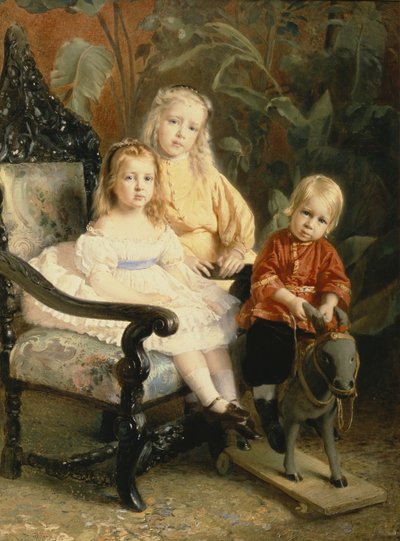Retrato de los niños Stasov, principios de la década de 1870 de Konstantin Egorovich Makovsky