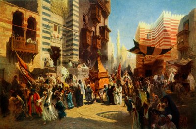 Retorno de la Alfombra Sagrada de La Meca a El Cairo, 1876, 1965 de Konstantin Egorovich Makovsky
