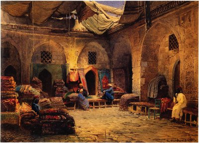 La Tienda de Alfombras en El Cairo, 1875 de Konstantin Egorovich Makovsky