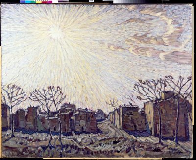""El sol" (El sol) Paisaje bañado por los rayos del sol - Pintura de Konstantin Fyodorovich Bogayevsky (Constantin Bogaievsky) (1872-1943) 1906 Dim 111x138 cm Galería de Arte Regional, Vologda de Konstantin Fedorovich Bogaevsky
