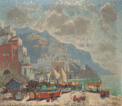 Vista de Amalfi a la luz de la mañana de Konstantin Ivanovich Gorbatov