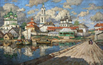 Vista de una ciudad vieja, 1919 de Konstantin Ivanovich Gorbatov