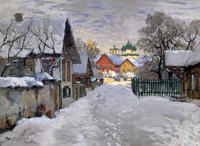 Noche de invierno, una esquina de Pskov de Konstantin Ivanovich Gorbatov