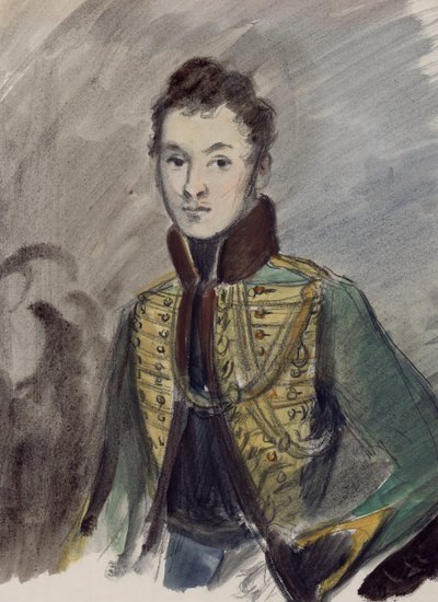 Nikolai Rostov. Ilustración para la novela Guerra y Paz de León Tolstói, 1944-1947 de Konstantin Ivanovich Rudakov