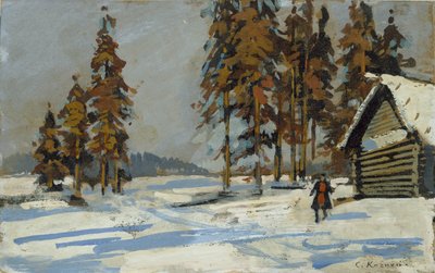 Paisaje de invierno, principios del siglo XX de Konstantin Korovin