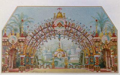 Diseño de escenario para el ballet El Cascanueces de P. Tchaikovsky, 1892 de Konstantin Matveevich Ivanov
