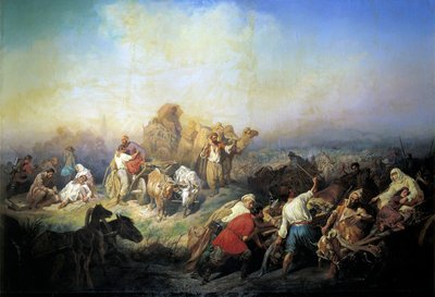 La carretera militar entre Sebastopol y Simferopol en la época de la Guerra de Crimea, 1858 de Konstantin Nikolayevich Filippov