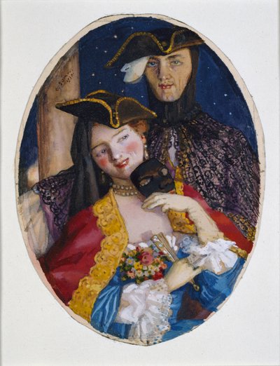 Pareja vestida para un carnaval veneciano, 1930 de Konstantin Somov