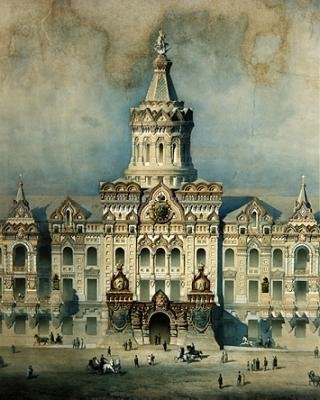 (detalle) de un diseño para la Duma de la Ciudad de Moscú de Konstantin Tersky