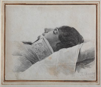 Dimitri Venevitinov 1805-1827 en el lecho de muerte, 1827 de Konstantin Yakovlevich Afanasyev