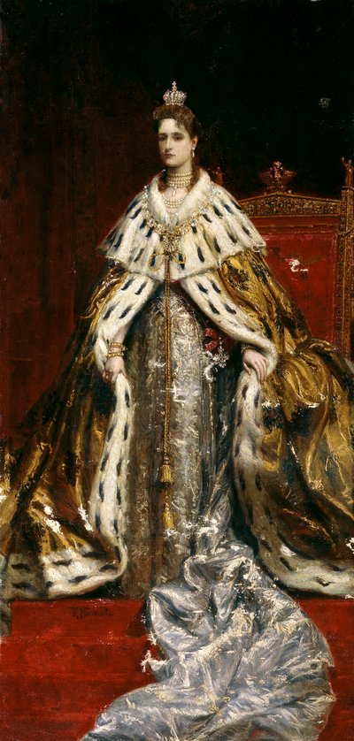 Retrato de la emperatriz Alexandra Fyodorovna de Rusia 1872-1918, esposa del zar Nicolás II de Konstantin Yegorovich Makovsky
