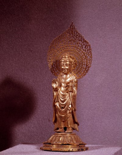 Arte coreano: representación del Buda Amitabha, estatuilla de oro. Período Silla. Siglos VII-VIII. Museo Nacional de Corea de Korean School