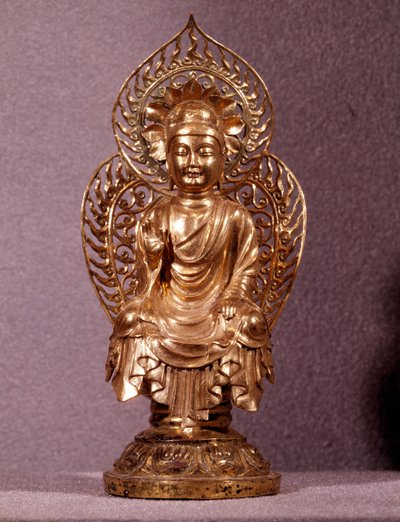 Arte coreano: estatuilla de Buda en oro. Periodo Silla, siglos VIII-X. Museo Nacional de Corea de Korean School