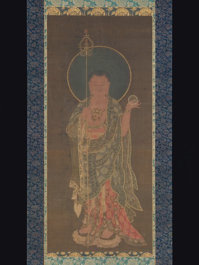 Pergamino colgante de Kshitigarbha de Korean School