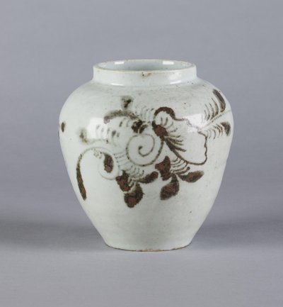 Jarra con diseño floral, dinastía Yi, 1392-1910 de Korean School