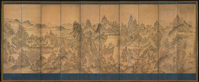Montaña de Siete Joyas, Shunman, finales de 1800 (tinta y color sobre seda) de Korean School