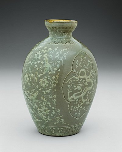 Jarrón con Dragón y Fénix, dinastía Goryeo de Korean School