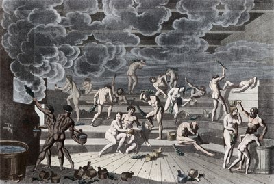 Una casa de baños rusa, 1811 de Korneev