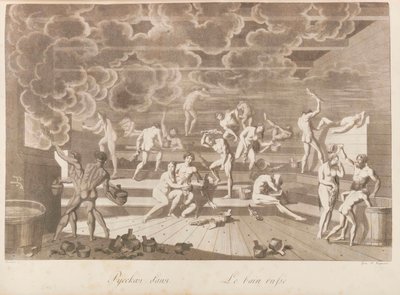 Una casa de baños rusa. Les peuples de la Russie ou description des moeurs por Charles de... de Korneev