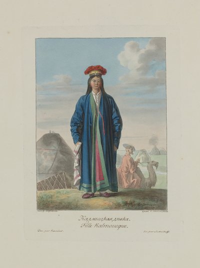 Niña kalmyk. De Les peuples de la Russie, 1812 de Korneev